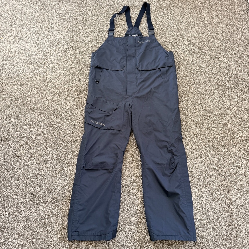 Simms Bibs Men's XL Black Challenger Bib Overalls Fishing Outdoors